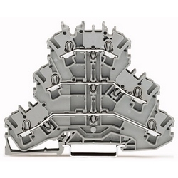 Triple-deck Terminal Block; Through/through/through Terminal Block; L/L/L; Without Marker Carrier; Suitable For Ex E II Applications; For Din-rail 35 X 15 And 35 X 7.5; 2.5 mm2; Push-in CAGE CLAMP
