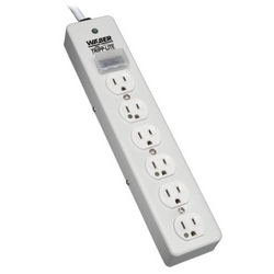 NOT for Patient-Care Rooms - UL1363 Hospital-Grade Surge Protector with 6 Hospital-Grade Outlets, 6 ft. Cord, 1050 Joules