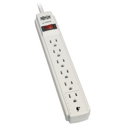 Protect It! 6-Outlet Surge Protector, 8-ft. Cord, 990 Joules, Low-Profile Right-Angle 5-15P plug