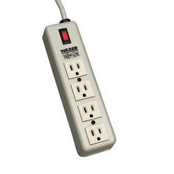 Waber-by-Tripp Lite 4-Outlet Industrial Power Strip, 6-ft. Cord, 5-15P, Lighted On/Off Switch