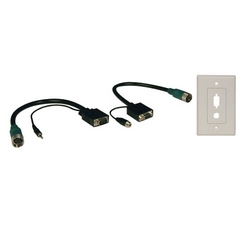 Easy Pull Type-A Connectors - (M/F set of VGA with Audio and Faceplate)