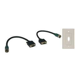 Easy Pull Type-A Connectors - (M/F set of VGA with Faceplate)
