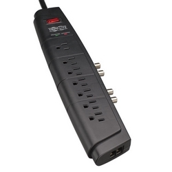 7-Outlet Home/Business Theater Surge Protector, 6-ft. Cord, 2100 Joules, Tel/Modem/Coax Protection