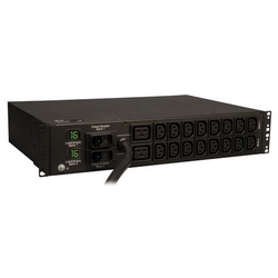 7.4kW Single-Phase Metered PDU, 230V Outlets (2-C19, 16-C13), IEC-309 230V 32A Blue, 12ft Cord, 2U Rack-Mount, TAA