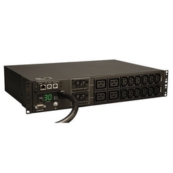 5/5.8kW Single-Phase Monitored PDU with LX Platform Interface, 208/240V Outlets (12-C13 and 4-C19), L6-30P, 12ft Cord, 2U Rack-Mount, TAA