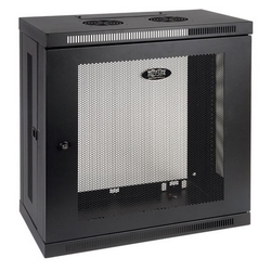Tripp Lite 12U Low-Profile Wall-Mount Rack Enclosure Cabinet, Removable Side Panels, 25H x 24W x 13D