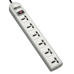 Tripp Lite Protect It! 230V 6-Universal Outlet Surge Protector, 1.8M Cord, German/French Plug, 750 Joules
