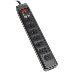 Protect It! 7-Outlet Surge Protector, 6-ft. Cord, 1440 Joules, Tel/Modem Protection, Safety Covers