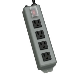 Waber-by-Tripp Lite 4-Outlet Industrial Power Strip, 6-ft. Cord, Locking Switch Cover