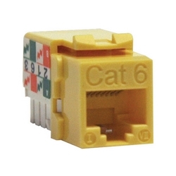 Cat6/Cat5e 110 Style Punch Down Keystone Jack - Yellow, TAA