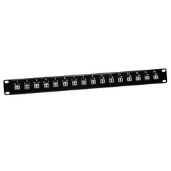 16-Port Fiber Patch Panel, 1U LC/LC, Multimode or Single-mode