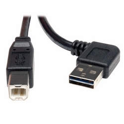 Universal Reversible USB 2.0 Hi-Speed Cable (Right / Left Angle Reversible A to B M/M), 3-ft.