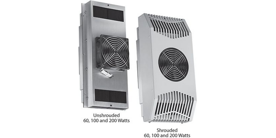Cooler, 7.6 A, 48 V, 166 W Power, Light Gray, Steel Housing