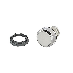 22mm Modular - Illum Pushbutton MOM, Flush, Illuminated, Chrome Bezel White