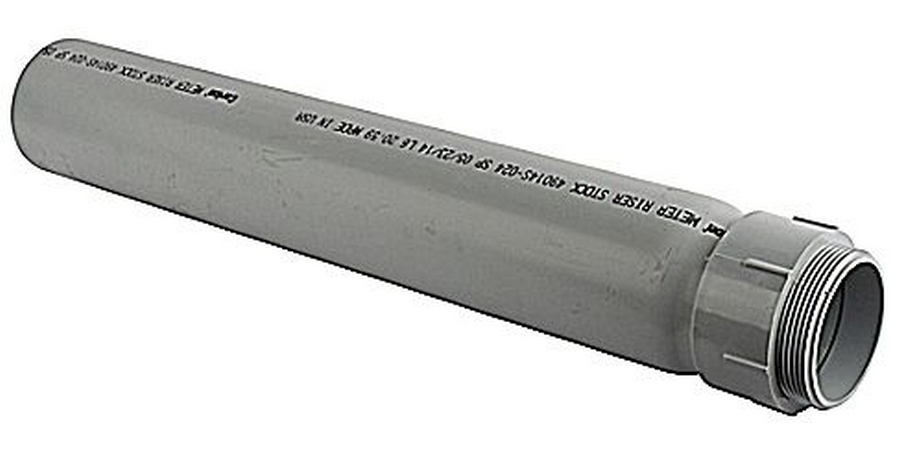 Meter Riser, 3 in., PVC, Gray, D: 24 in.