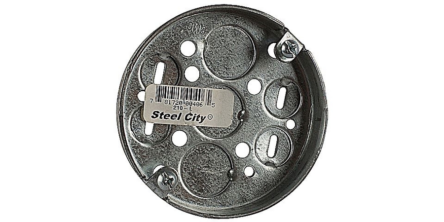Pancake Box, Round, 4 cu. in. Capacity, 1-Gang, Steel