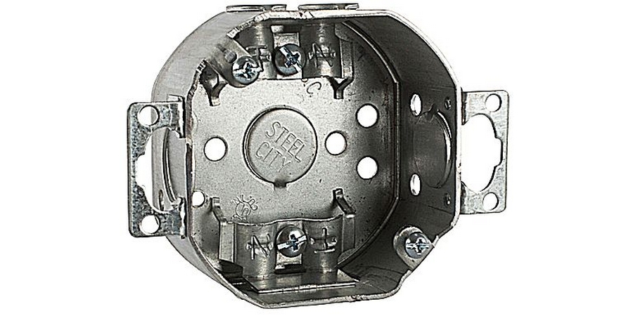 Outlet Box, Octagonal, 11.8 cu. in. Capacity, 7-Knockout