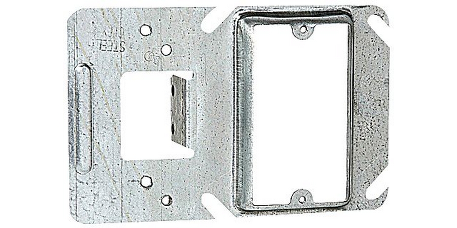 Box Support Cover, Pre-Galvanized Steel, Square, 1-Gang, 4 in. H, 4 in ...