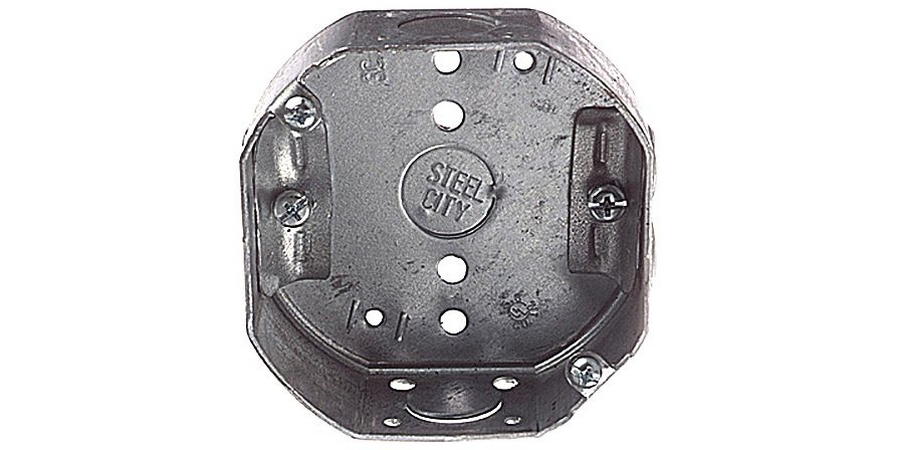 Outlet Box, Octagonal, 15.8 cu. in. Capacity, 9-Knockout