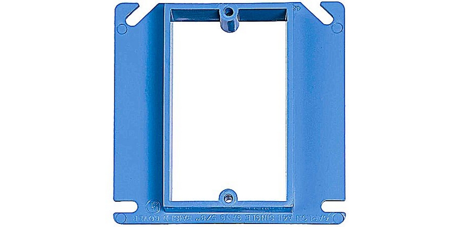 Square Outlet Box Plaster Ring, 4.00 in., 3.5 cu in., 1-Device, 1/2 in ...