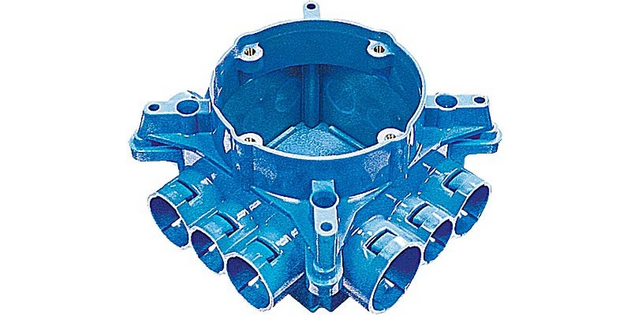 Mud Box, Polycarbonate, Blue, 5.81 in. L, 5.81 in. W, 3.88 in. H