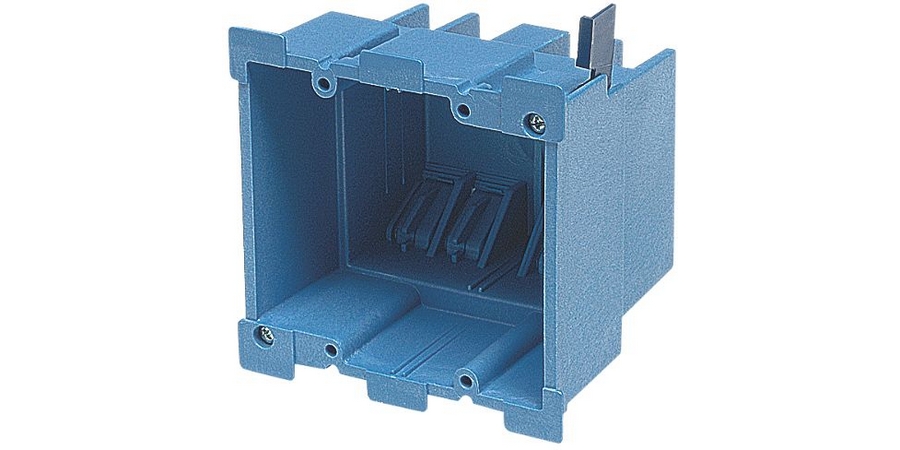 Conduit Box, PVC, 2 Gangs, Capacity 34 cu. in.