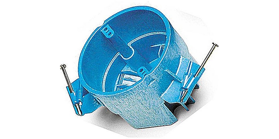 Ceiling Box,4 in. Wd,3 in. Ht,25 cu. in.,PVC,Blue,Screw, Bracket Mount ...