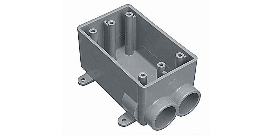 FSS Box, Rectangular Shape, 1 Gang, 1 in., PVC, Gray