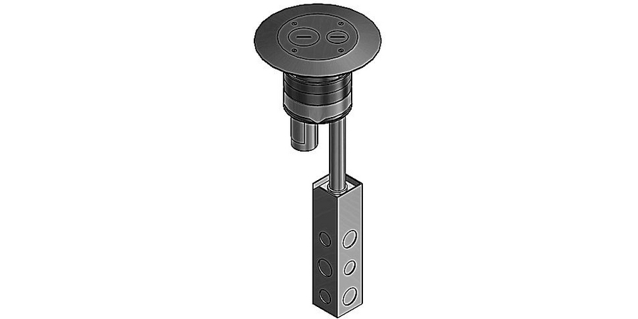 Poke Through Furniture Feed Base Unit,Steel,Galvanized,4 in. Hole, 10 ...