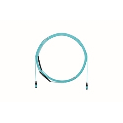 OM4 12-fiber, indoor small diameter trunk cable assembly, plenum rated, PanMPO female to PanMPO female, Method A; Std IL; with pulling eye on End A.