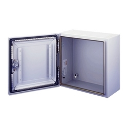 Wall-Mount EMC Enclosure, Size/Dims: 16.00x12.00x6.00, Material/Finish: Steel/LtGray