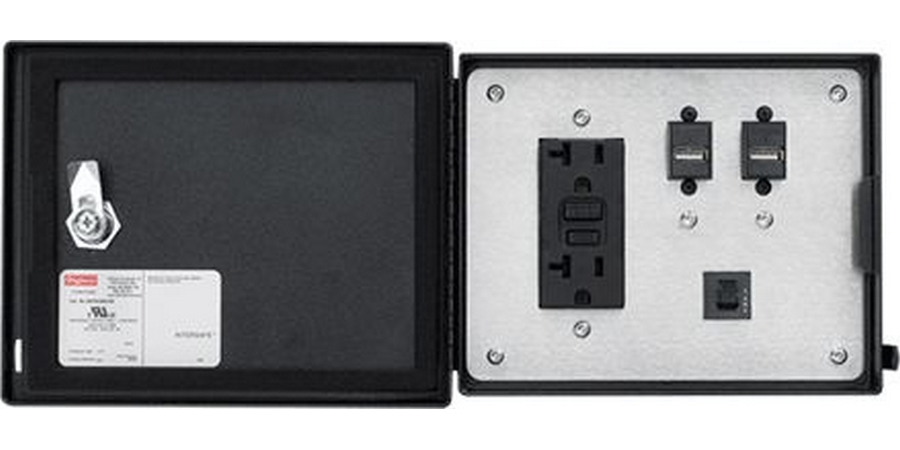 Data Interface Port Panel Cover,Black,WxH: 8 x 8-1/2 in.,Polycarbonate