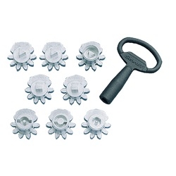 Key Insert, Dbl Bit/3mm Pin, Size/Dims: fits Flush Bezel, Material/Finish: Cast Zinc
