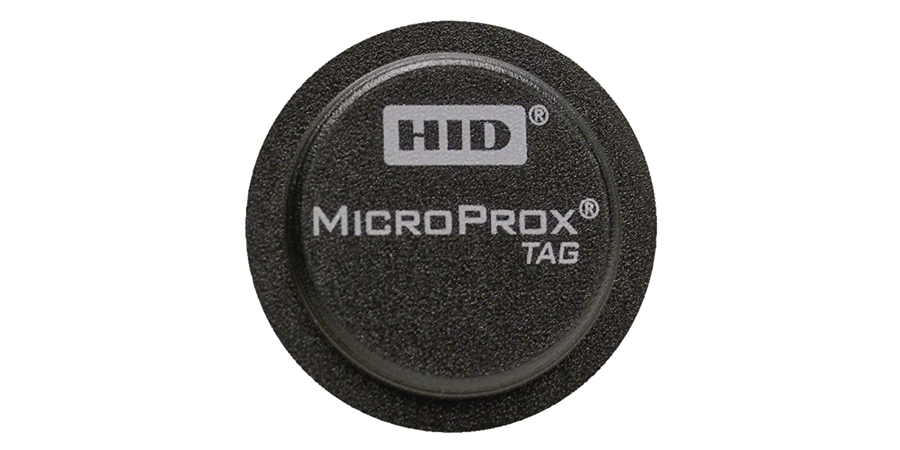Microprox Tag, 125kHz, Depth 1.285 in., Diameter 1.3 in., Lexan, Gray