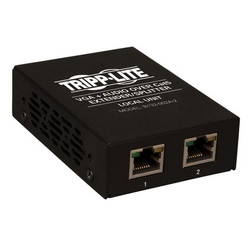 2-Port VGA with Audio over Cat5/Cat6 Extender Splitter, Box-Style Transmitter with EDID, 1920x1440 at 60Hz, Up to 1000-ft., TAA
