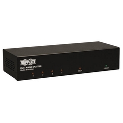4-Port DVI Splitter with Audio and Signal Booster, Single-Link 1920x1200 at 60Hz/1080p (DVI F/4xF), TAA