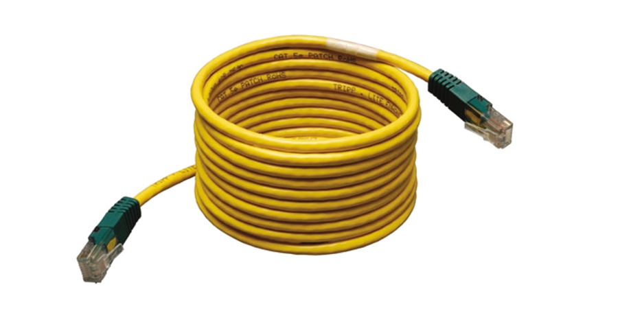 Cat5e 350MHz Molded Cross-over Patch Cable (RJ45 M/M) - Yellow, 10-ft.
