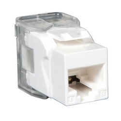 Toolless Cat6/5e Keystone Jack - White, TAA