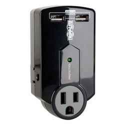 Protect It! 3-Outlet Surge Protector, Direct Plug-In, 540 Joules, 2.1A USB Charger