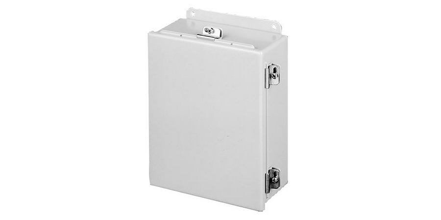 Wall-Mount Electrical Enclosure, 14 ga. Body, Gray, ANSI 61 Color Code ...
