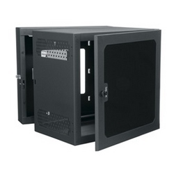 CableSafE Cabling Wall Mount Cabinet 2&#8217; h x36&quot; deep, Solid door, EIA compliant 19&quot;, rails with tapped<br/>10-32 mounting holes, black powder coat finish