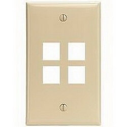 Wall Plate, 4-Port Single-Gang, Midway, Ivory