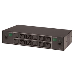 Smart CDU with PIPS (Per Inlet Power Sensing), 2U, 12 x IEC C19 Outlets, 2 x LED amp meters, (2) 208V 30A inputs with 2 x L6-30P connectors, 10ft (3m) cords, 2 x Temp/Humid Sensor Capable, Circuit Breakers