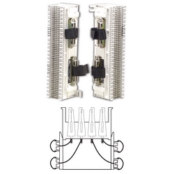 Prewired Block, S66, M Series 4x50, 100 Pair, Wire Wrapped, (4) 25 Pair Female Connectors, S89D Bracket, Back Mount