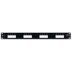 Copper, Patch Panel, MAX, Empty, UTP, 16 Openings, Flat, 1U, Black, Detached Wire Manager