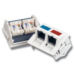 Copper, Outlet, CT, UTP, Category 6, Dual Port, RJ45, Angled, Black, Punch down, T568A/B