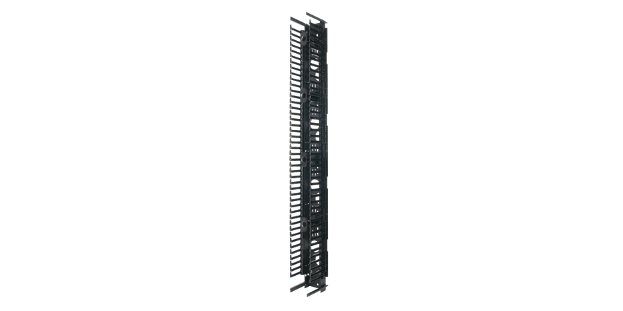 Cable Manager, 42U Rack, Steel, Black, 12 in. W, 9.7 in. D