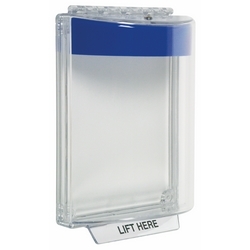 Universal Stopper, Indoor/Outdoor, Dome Cover, Flush Mount, Polycarbonate, Blue, Without Horn Housing