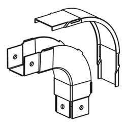 Fitting And Cover, Outside Vertical 90, 4" x 4" (100mm x 100mm), Fiber-Duct, Orange