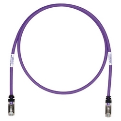 Copper Patch Cord, Cat 6A, Violet S/FTP Cable, 125 Ft